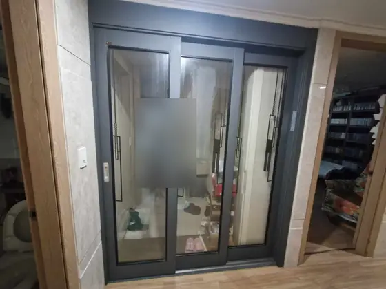 중문 부품 교체 — 닫힌 3연동 유리 중문